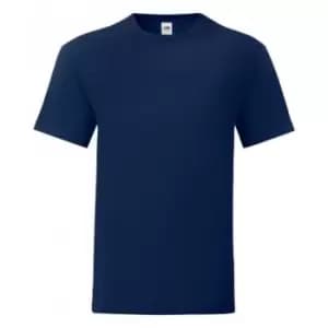 Image of Fruit Of The Loom Mens Iconic T-Shirt (Pack Of 5) (3XL) (Navy)