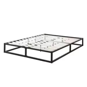Image of Crazy Price Beds Amersham Black Metal Platform Small Double Bed