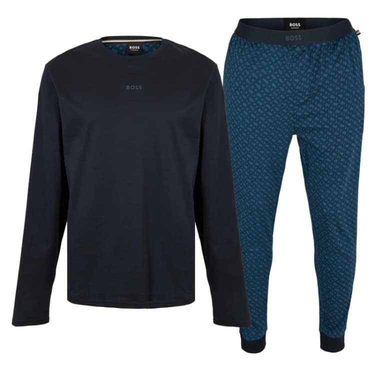 Image of Boss Boss Relax Long Set 10269542 02 Pyjama Mens Dark Blue male S