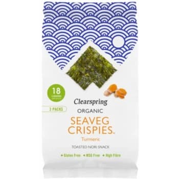 Image of Organic Seaveg Crispies Multipack - Turmeric - (4gx3) - 95036 - Clearspring