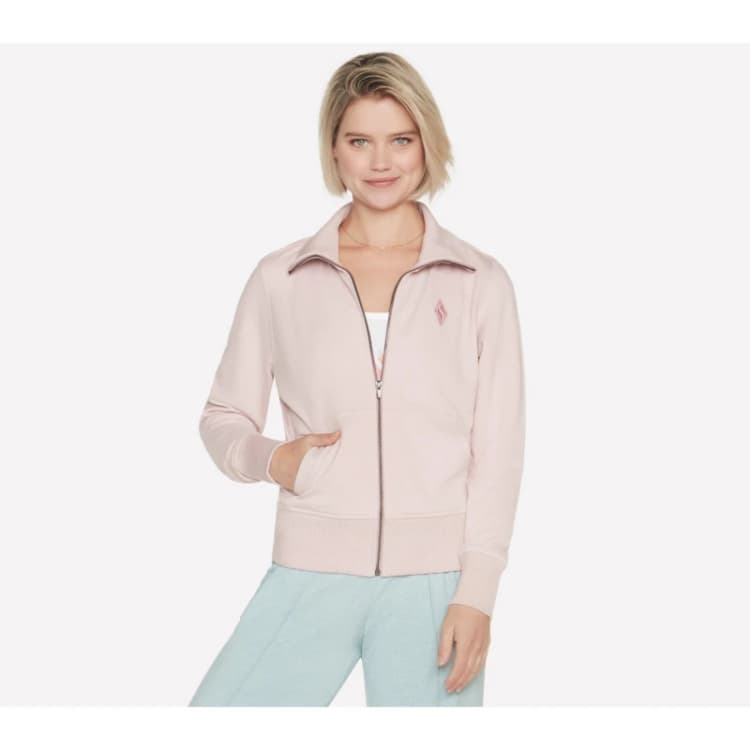 Image of Skechers Womens Diamond Zip Hoodie Light Pink female 8 (XS)