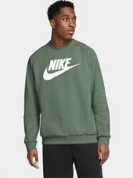 Image of Nike Sportswear Modern Crew Sweat, Green, Size S, Men