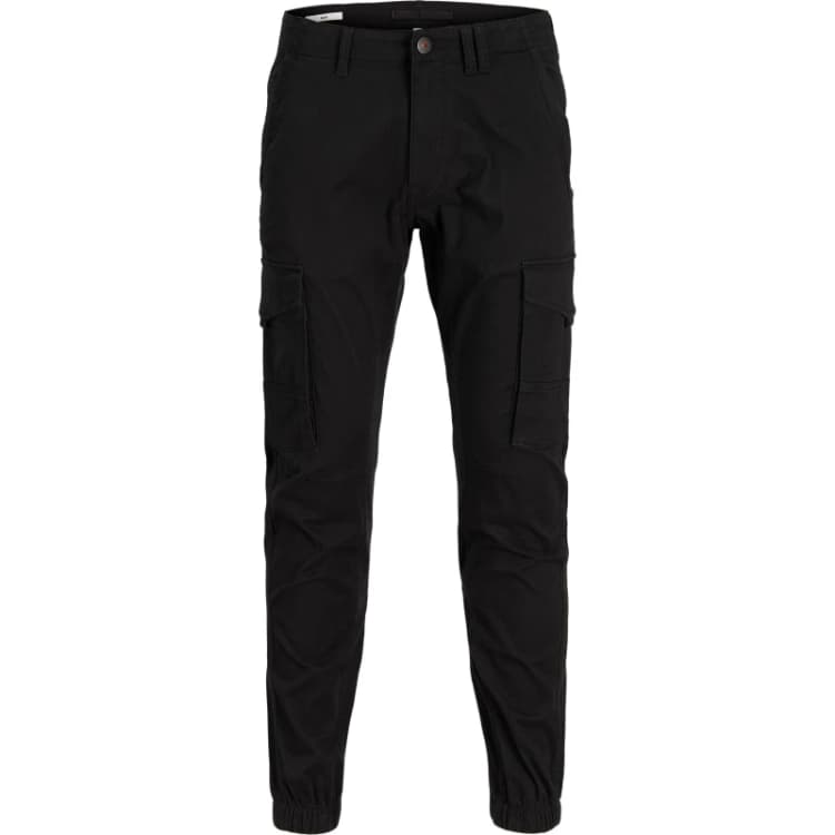 Image of Jack & Jones Black / Black Paul Flake Akm 542 Cargo Pants Black Male 34R 183284UK