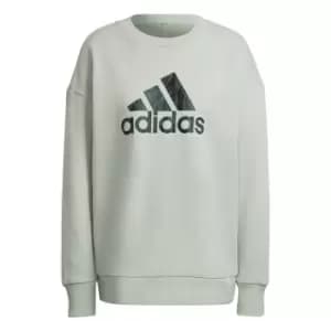 Image of adidas Future Icons Animal Print Sweatshirt Womens - Green
