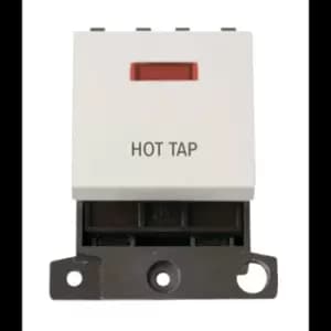 Image of Click Scolmore MiniGrid 20A Double-Pole Switch & Neon Hot Tap Switch White - MD023PW-HT