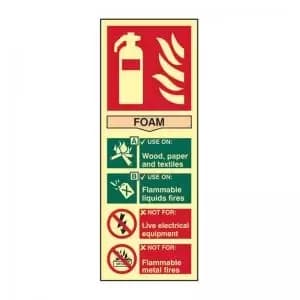 Image of Fire Extinguisher Foam’ Sign; 1.3mm Rigid Self Adhesive