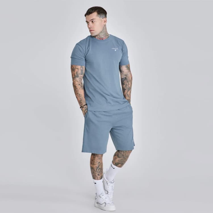 Image of SikSilk Mens Short-Sleeve T-Shirt and Shorts Set Dark Grey male Medium