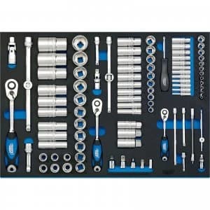 Image of Draper 96 Piece 1/4" 3/8" 1/2" Drive Socket Set In Eva Insert Tray Combination
