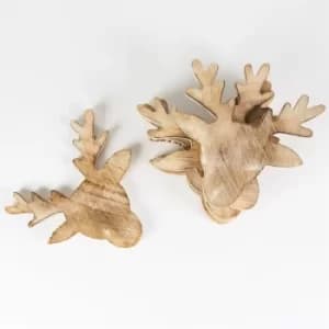 Image of Wooden Stag Head Coasters (Set of 6)