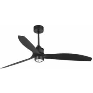 Image of Faro JUST LED Matt Black Ceiling Fan with DC Motor Smart - Remote Included, 3000K