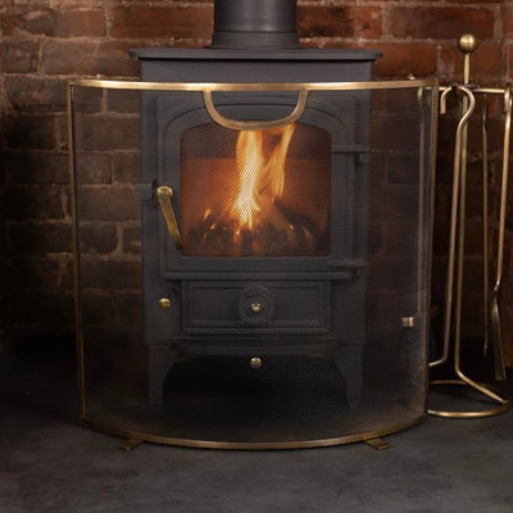 Image of Charles Bentley Eucalyptus Antique Gold Coloured Fireguard 60cm Gold