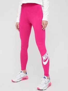Image of Nike NSW Essential Futura Leggings - Pink, Size L, Women