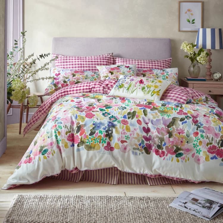 Image of Bluebellgray Flora Duvet Set, Super King, Cerise