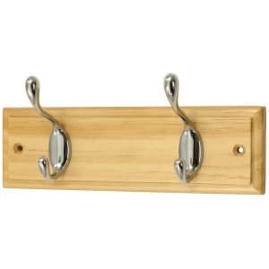 Image of Robert Dyas Headbourne 2-Hook Heavy Duty Coat Hooks - Chrome