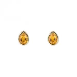 Image of Gold Plated Birthstone November Citrine Earrings E6212