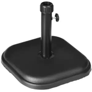 Image of Outsunny 11kg Concrete Garden Parasol Base Holder, Square Outdoor Table Umbrella Stand Weight, Black