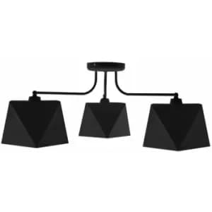 Image of Helam Adamant Multi Arm Semi Flush Ceiling Light Black 75cm