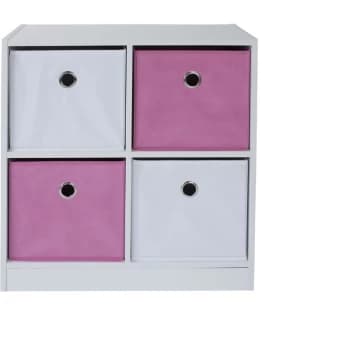 Image of Pink & White Kids 4 Cube Storage Unit - White/Pink