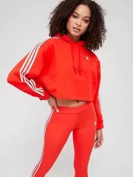 Image of adidas Originals Short Hoodie - Red, Size 14, Women