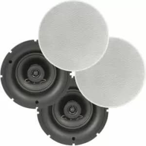 Image of 4 Pack pro 6.5' 80W Low Profile Ceiling Speakers 2 Way Wall Mount Slim Line