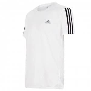 Image of adidas adidas Mens Response Run It 3-Stripes Shirt - White/Black