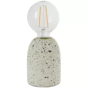 Image of Modern Terrazzo Mini Table Lamp White Speckled Marble Bedside Bulb Holder Light