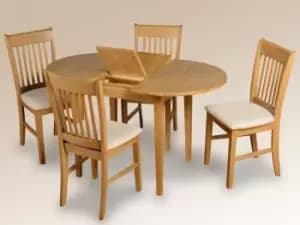 Image of Seconique Oxford 105cm Oak Extending Dining Table and 4 Chairs Set