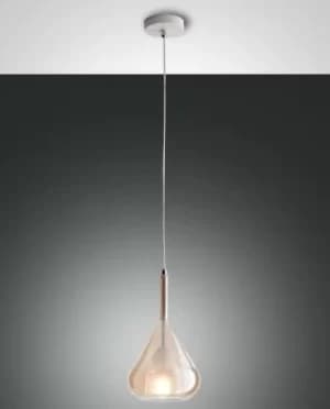 Image of Lila Dome Pendant Ceiling Lights Amber Glass, E27