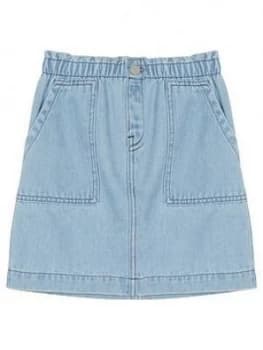 Image of Mintie by Mint Velvet Girls Paperbag Denim Skirt - Blue, Size Age: 7-8 Years, Women