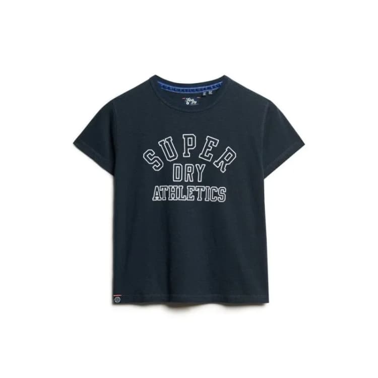 Image of Superdry Womens fitted T-Shirt Superdry Athletic Essentials Bleu Female S