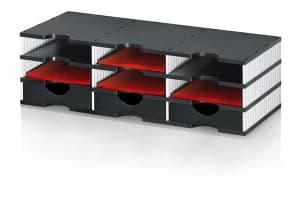 Image of Styrodoc Duo Set 9 Compatments BK/GY 3 Drawers