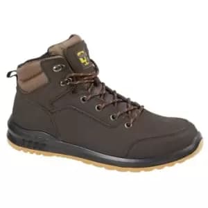 Image of Grafters Mens Action Nubuck Safety Ankle Boots (11 UK) (Brown) - Brown