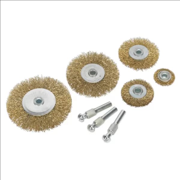 Image of Genuine SEALEY BWBS08 Wire Brush Set 8pc Brassed