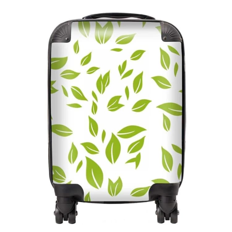 Image of Warren Reed - Designer Green Leaves Suitcase Size: Small Green Unisex Small