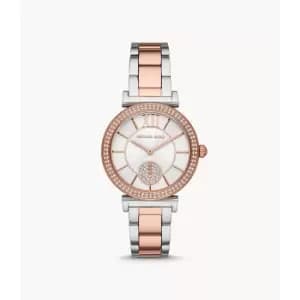 Image of Michael Kors Womens Abbey Three-Hand Two-Tone Stainless Steel Watch - 2-Tone