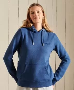 Image of Superdry Womens Vintage Logo Embroidered Hoodie Blue / Bright Blue Marl - Size: 6