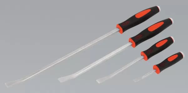Image of Genuine SEALEY AK9141 Angled Prybar Set 4pc Heavy-Duty