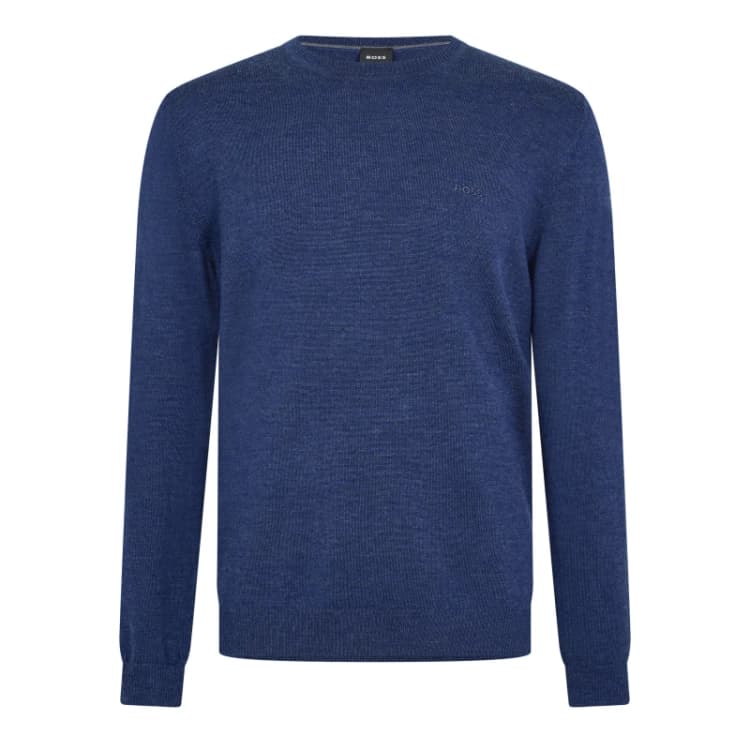 Image of Boss Mens Bagritte-E Crew Sweatshirt Medium Blue male S