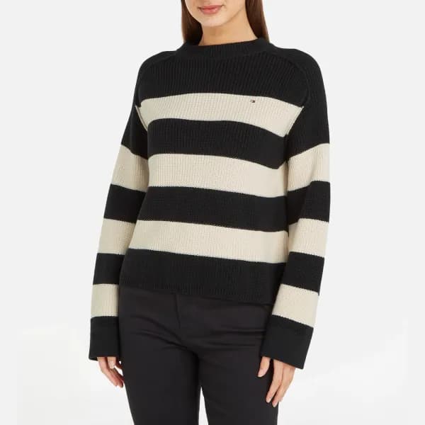 Image of Tommy Hilfiger Chunky Knit Cotton Jumper - L