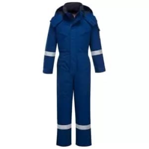 Image of Biz Flame Mens Flame Resistant Antistatic Winter Overall Royal Blue Small 32"