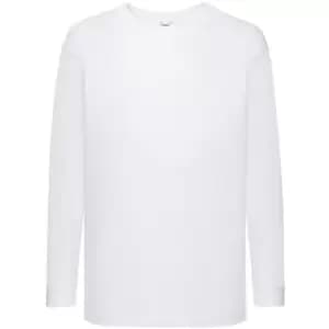 Image of Fruit Of The Loom Childrens/Kids Long Sleeve T-Shirt (5-6) (White)
