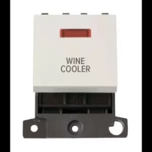 Image of Click Scolmore MiniGrid 20A Double-Pole Switch & Neon Wine Cooler Switch White - MD023PW-WC