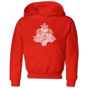 Image of Marvel Shields Snowflakes Kids Christmas Hoodie - Red - 11-12 Years