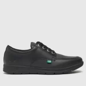 Image of Kickers Black Kelland Lace Shoe Boys Youth Shoes