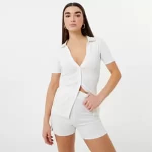 Image of Jack Wills Short Sleeve Button Up Top - Green