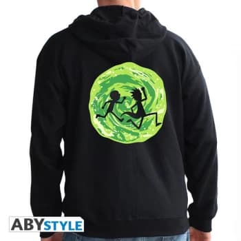 Image of Rick And Morty - Portal Mens XX-Large Hoodie - Black