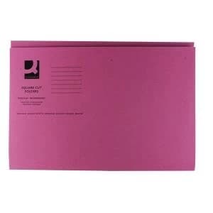 Image of Q-Connect Square Cut Folder Mediumweight 250gsm Foolscap Pink Pack of
