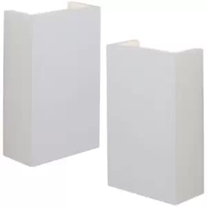 Image of 2 PACK LED Twin Wall Light Warm White Primed White (ready to paint) Down Lamp
