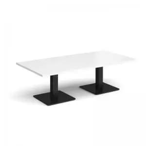 Image of Brescia rectangular coffee table with flat square Black bases 1600mm x