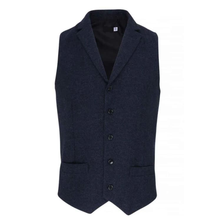 Image of Premier Premier Men Herringbone Waistcoat in Navy Size: X-Small Navy XS Male 5063470846061